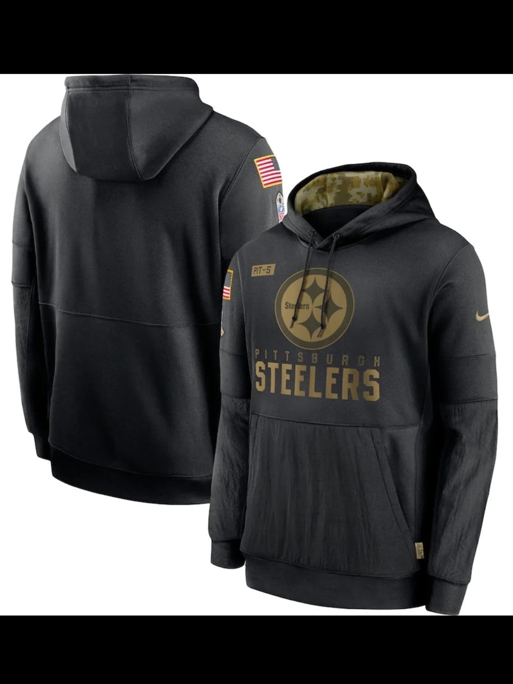 NWOT Nike On Field Pittsburgh Steelers Salute To Service Hoodie Military Camo S